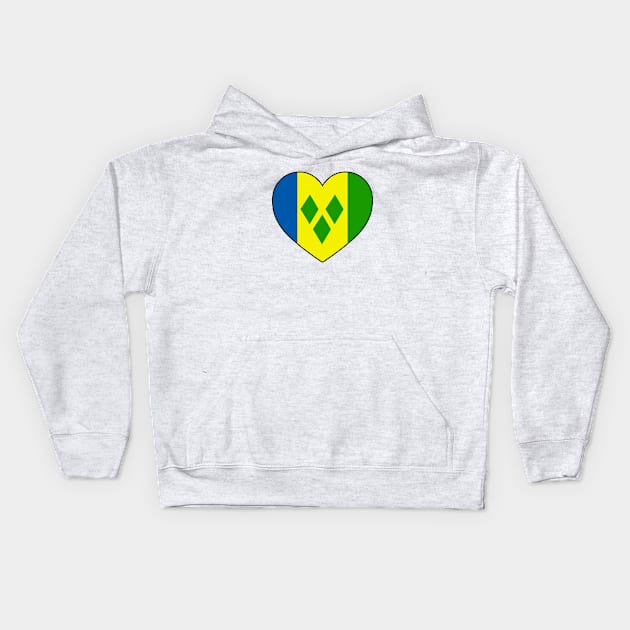 Heart - Saint Vincent and the Grenadines Kids Hoodie by Tridaak